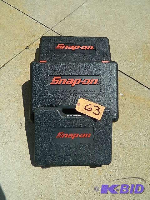lot 63 image: Snap on drill cases (3). (tools NOT included)...