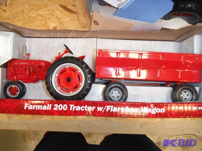 lot 177 image: Farmall 200 Tractor with Flarebox Wagon...