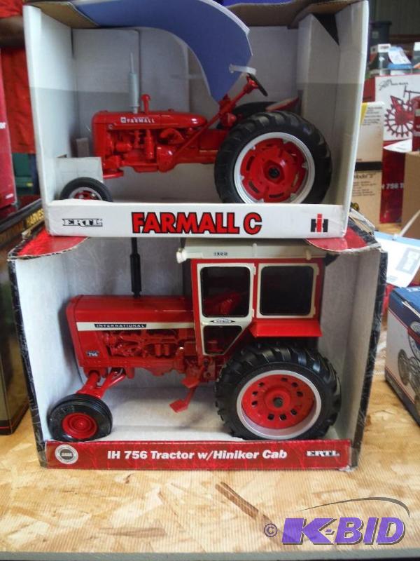 lot 244 image: Farmall C Tractor and IH 756 Tractor with Hin...