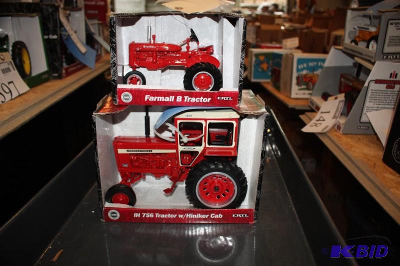 lot 385 image: Farmall B Tractor and IH 756 Tractor with Hin...