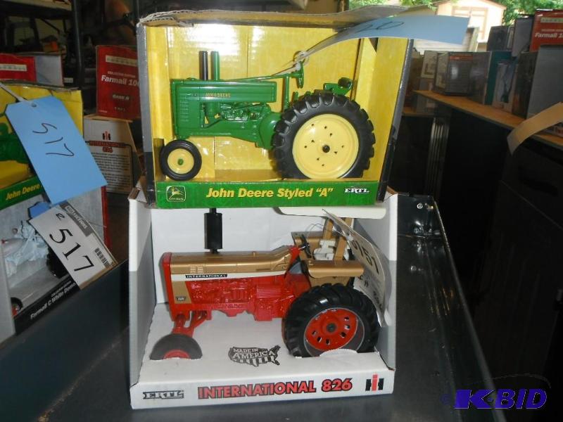 lot 520 image: International 826 Tractor and John Deere Styl...