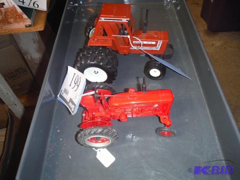 lot 661 image: Farmall super M-TA Tractor and Hesston 140-90...