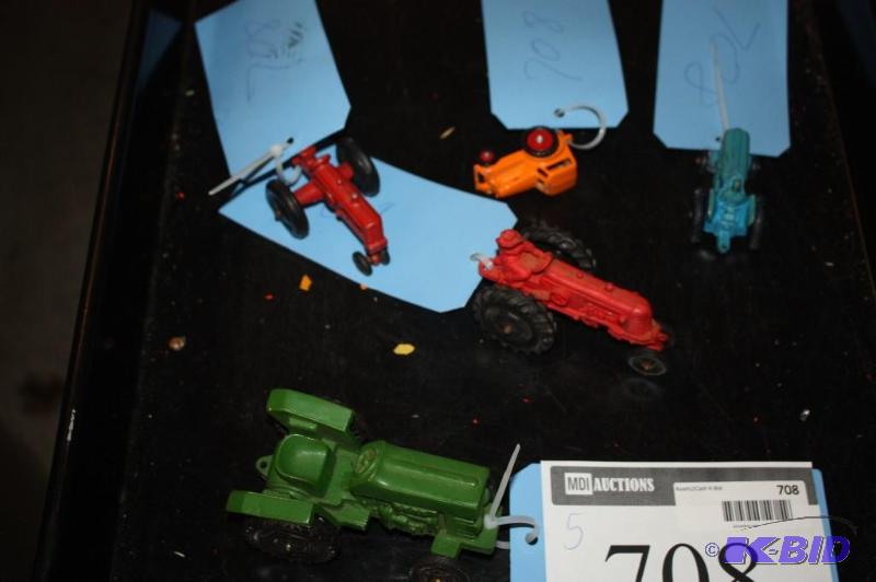 lot 708 image: Lot of (5) Including (2) Red Toy Tractors, (...