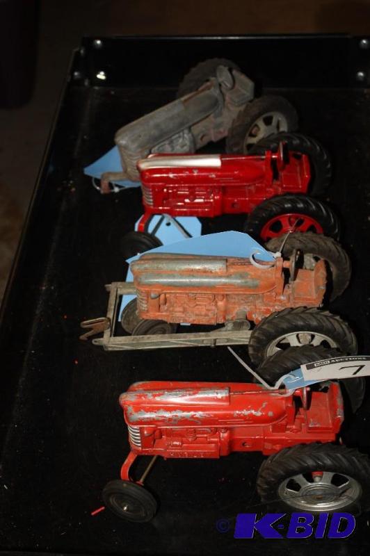lot 740 image: A Collection of Three Hubley Tractors...