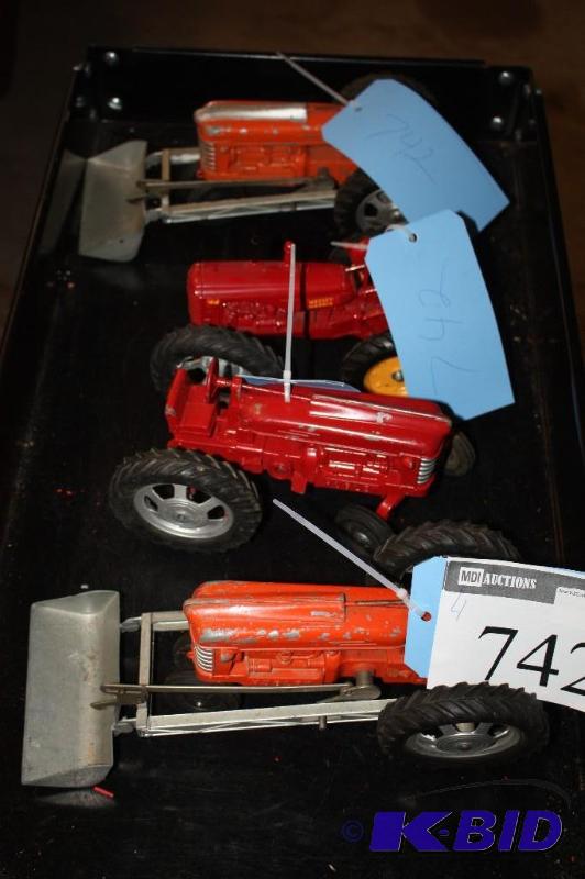 lot 742 image: A Collection of Tractors Including 3 Hubley T...