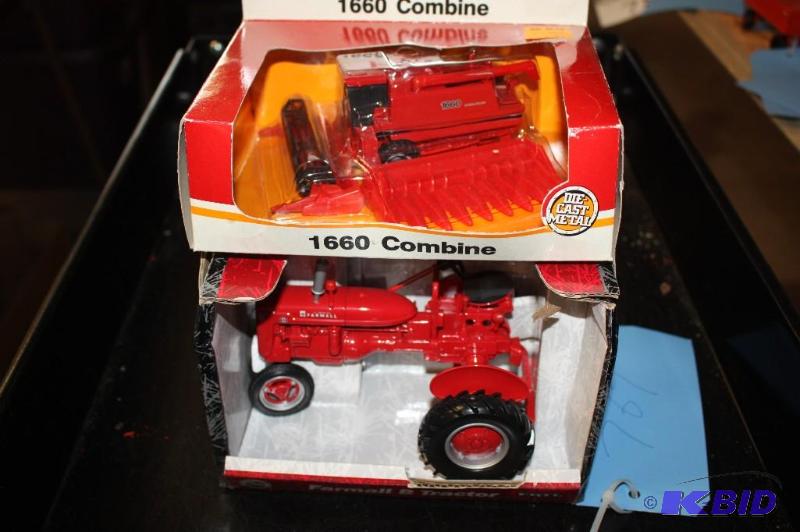 lot 767 image: Farmall B Tractor and 1660 Combine Tractor...