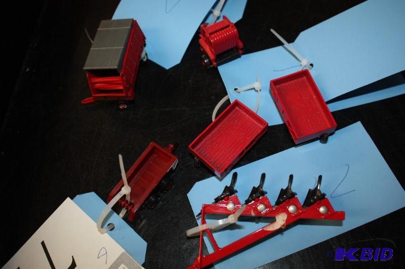 lot 777 image: Lot of (6) Toy Tractor Attachments and traile...