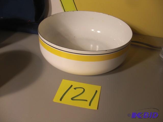 Metal and Porcelain Bowl, 10 in D &nbsp...