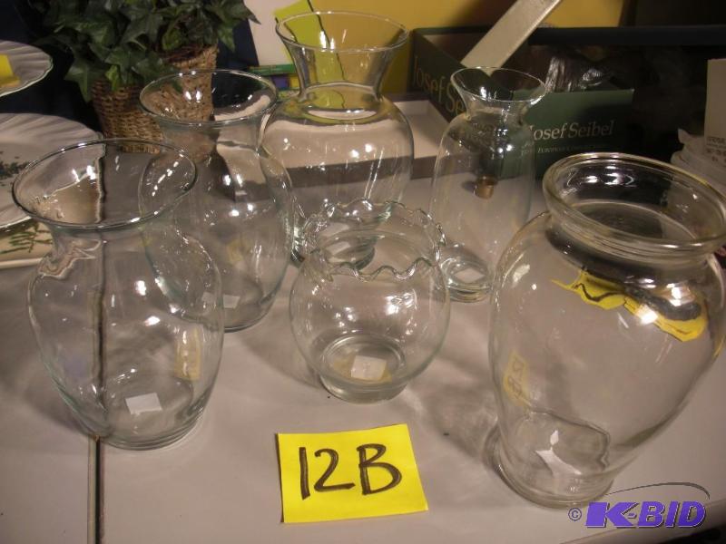 6 Glass vases  Artificial Ivy Plant in Wick...