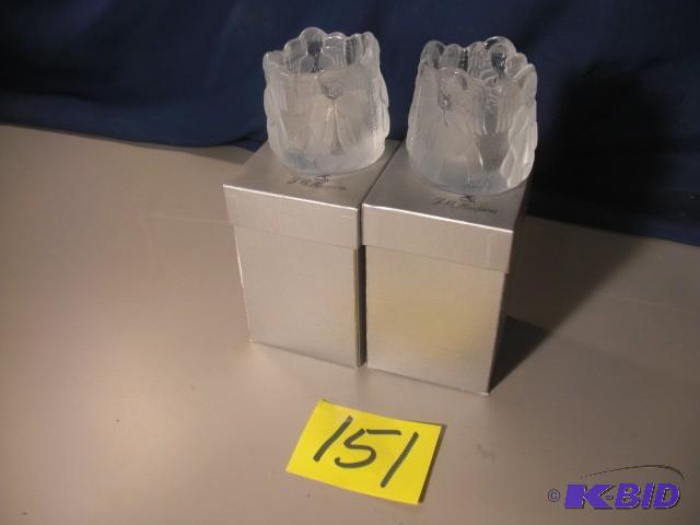 2, J.B. Hudson Votive Candle Holders  Frost...