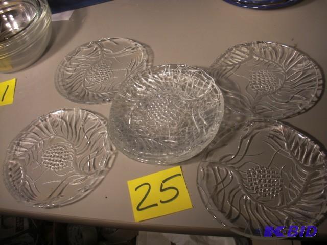 8, Italian Glass Dessert Plates. 7 12 in D...
