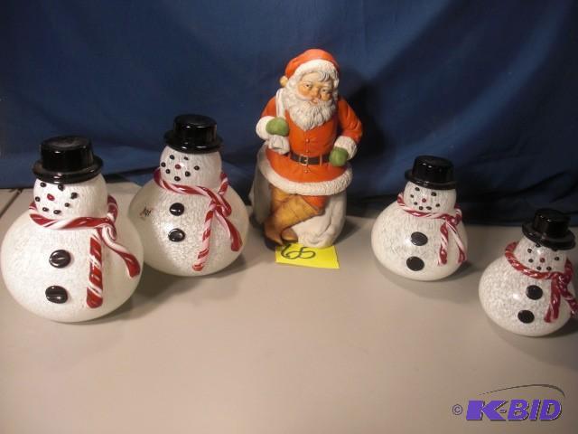 Lead Glass Snowman Family, 2, 8 in, 2 7in  ...