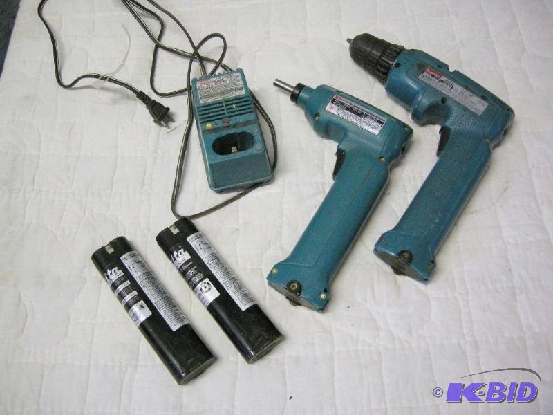 lot 27 image: Makita 9.6v cordless drill and