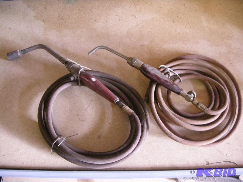 lot 29 image: 2 Prest-O-Lite torch ends and hose
