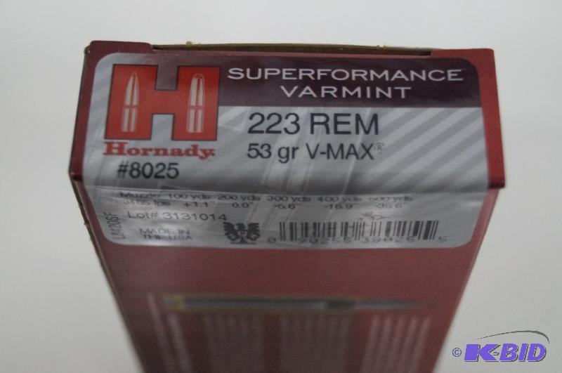 HORNADY 223 REM 53GR V-MAX 20 ROUND BOX