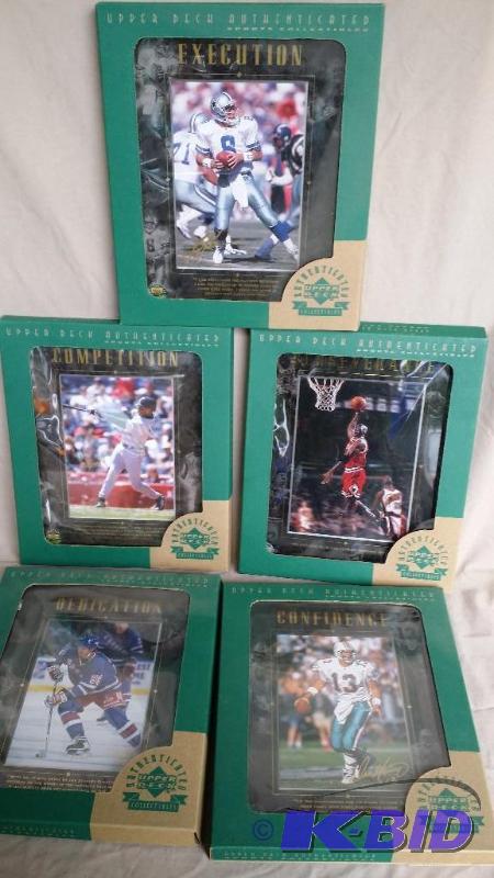 5 Upper Deck authenticated sports collectible...