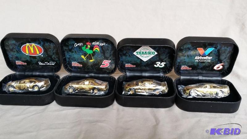 Set of 4 Gold tone die cast cars 50th Anniver...