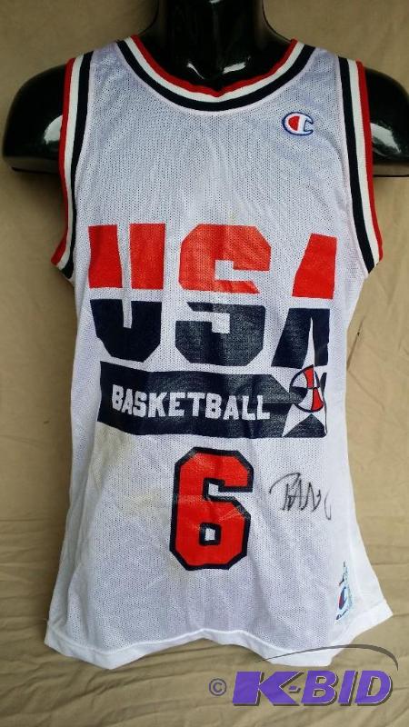 USA Olympic basketball jersey #6 signed by Pa...
