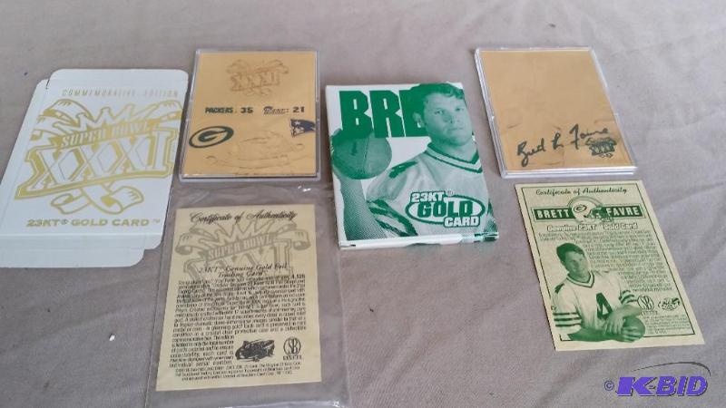 23 K gold cards of Brett Favre and the 31st&n...