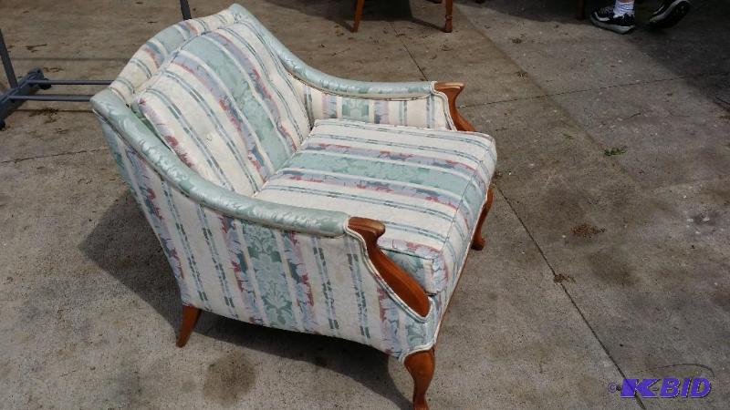 lot 11 image: Custom Upholstered Chair colors match lot # 2...