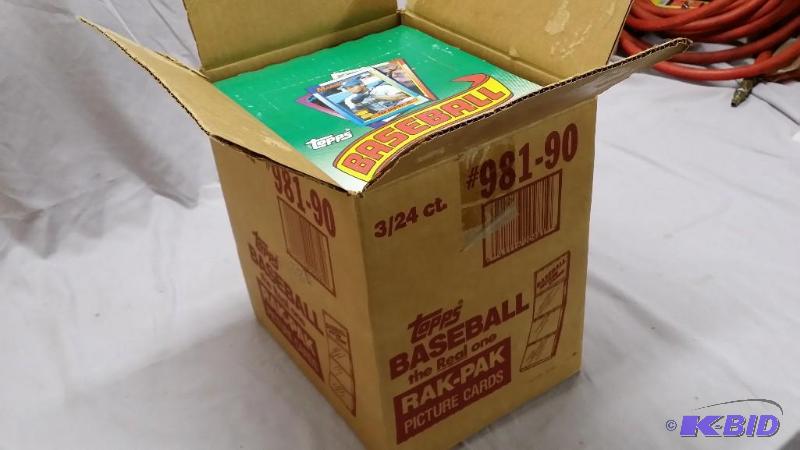 lot 56 image: 1990 Topps&nbspBaseball Poly bags of 45 card...