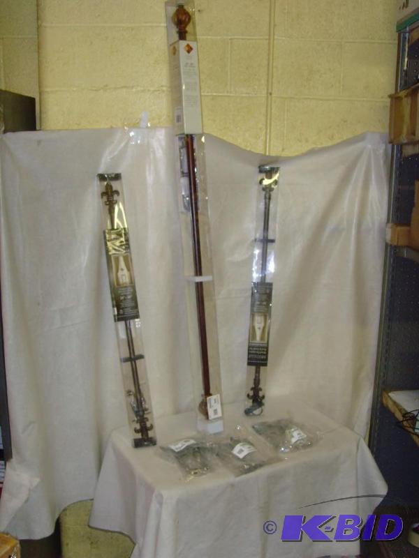 lot 26 image: 3 Window Rods And 3 Bracket Sets