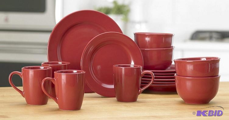 lot 71 image: 16-Pc. Stoneware Dinnerware Set