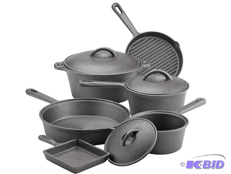 lot 74 image: 9pc Cast Iron Cookware Set