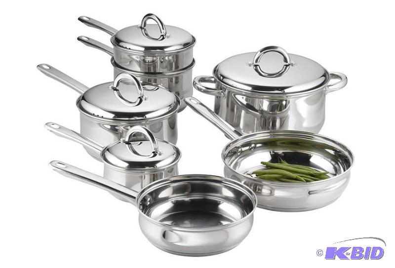 lot 78 image: 11-Pc. Stainless Steel Cookware Set