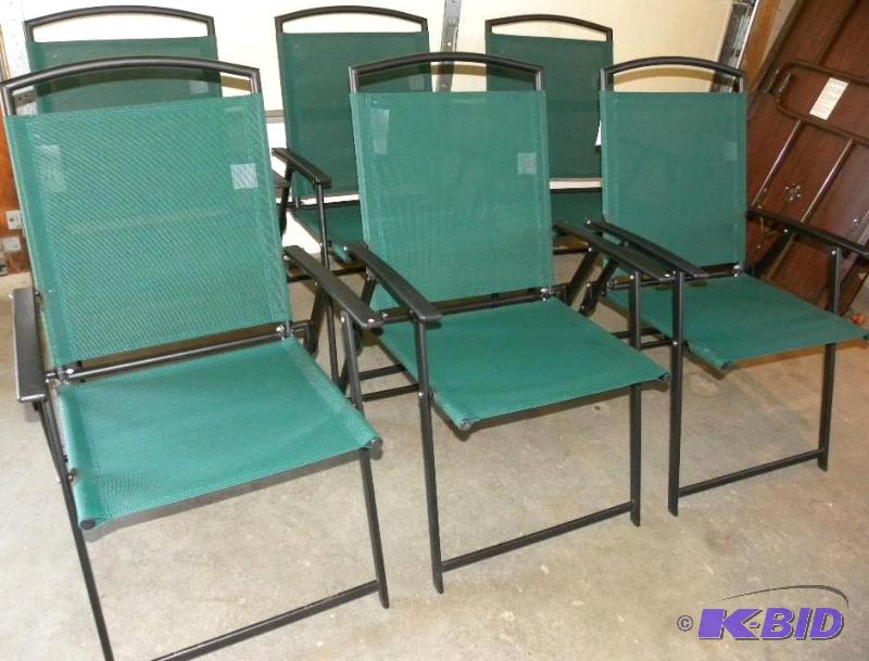 Set of 6 Wide Patio Chairs, powder coated ste...
