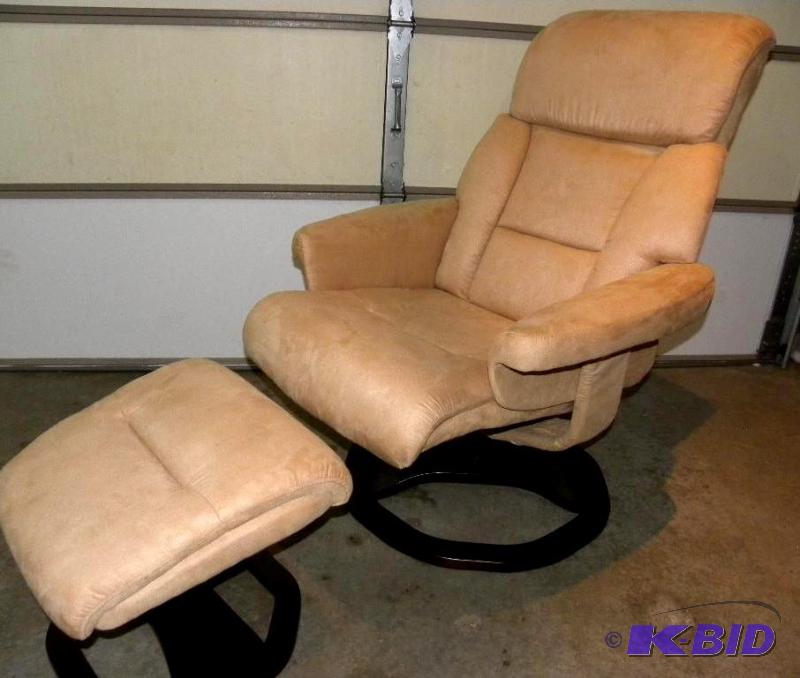 Castle Creek Microfiber Recliner with Ottoman...