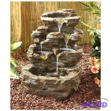 Cascading Rock Fountain, 5 waterfalls, 6 pool...