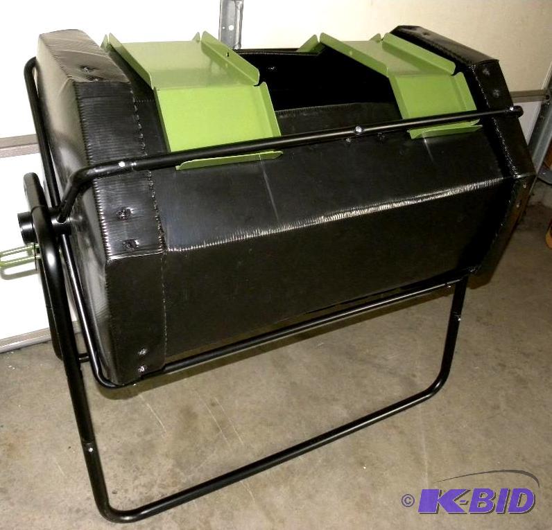 Compost Tumbler, heavy duty steel frame, blac...