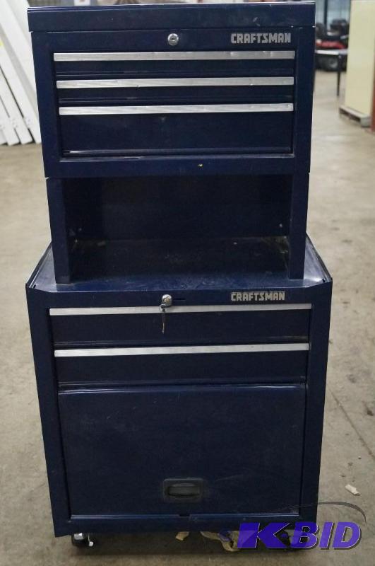 a blue Craftsman tool chest