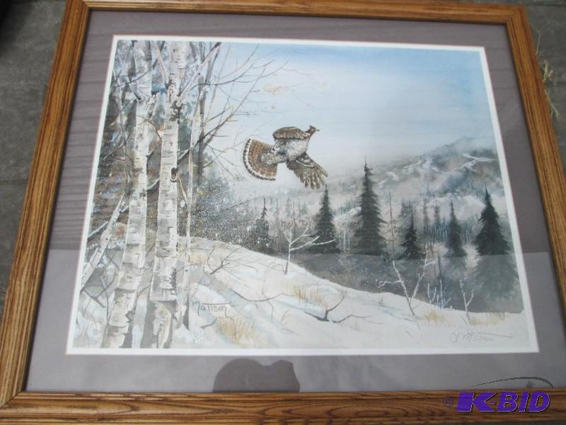 Framed Rory Mattson print, waterfowl...