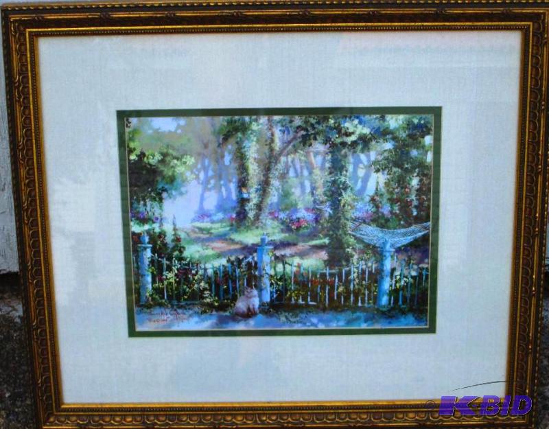 901 Spring Street print in matted frame, was ...