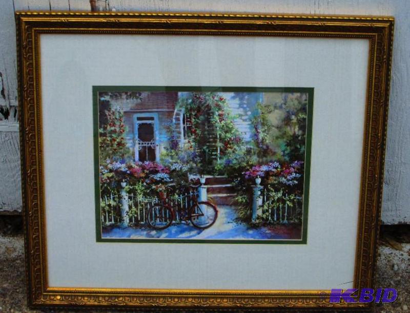 Spring Street Saturday print in matted frame,...
