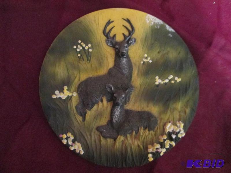 Unique decorative plate with a pair of deer....
