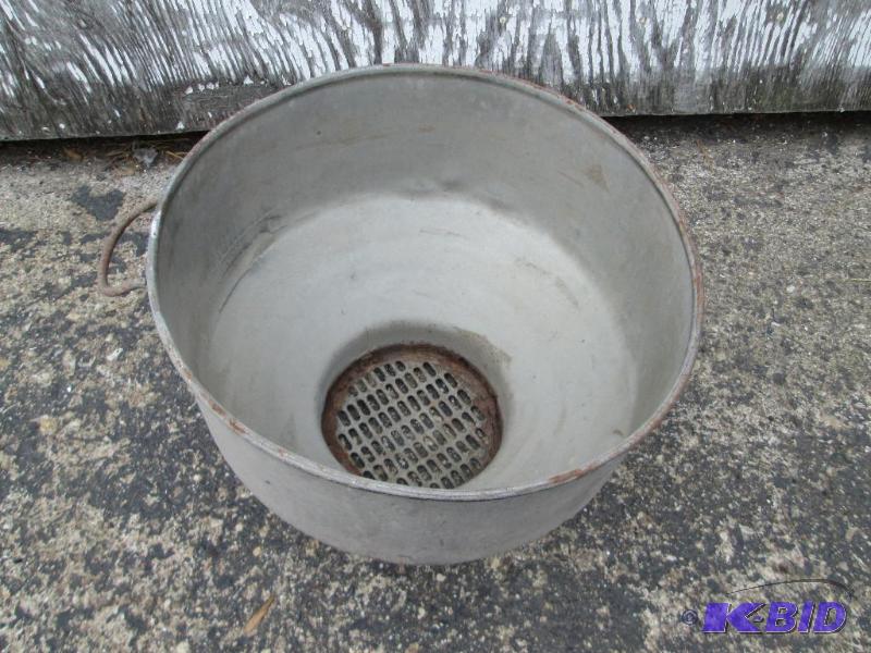 Antique milk can strainer...