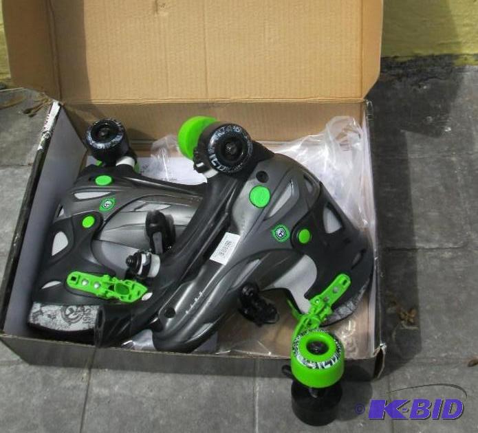 Customer return roller blades with broken whe...