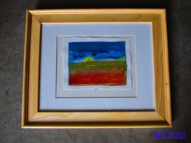 Evening Terrain watercolor signed front and b...