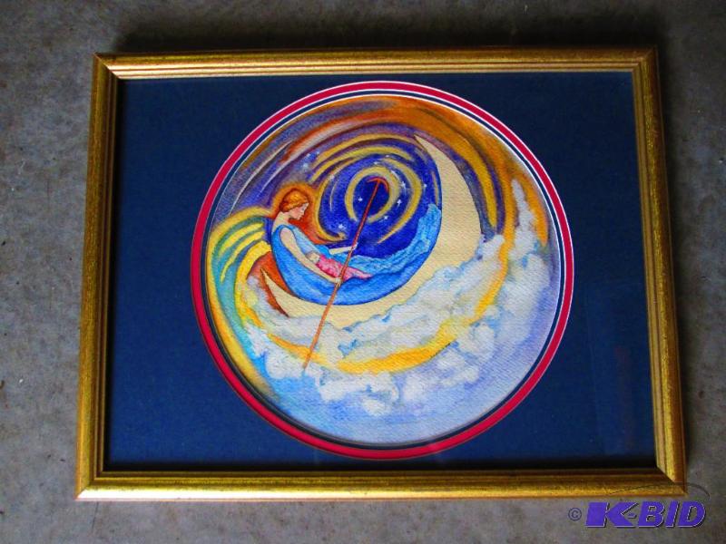 Round matted art in a 13 x 17 inch frame....a...