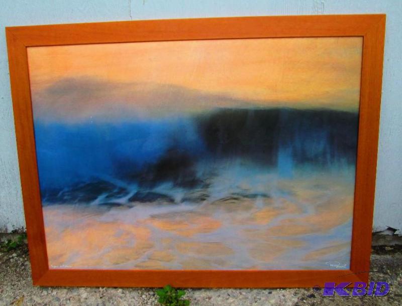 Large wall print with top texture, 36 x 47 in...