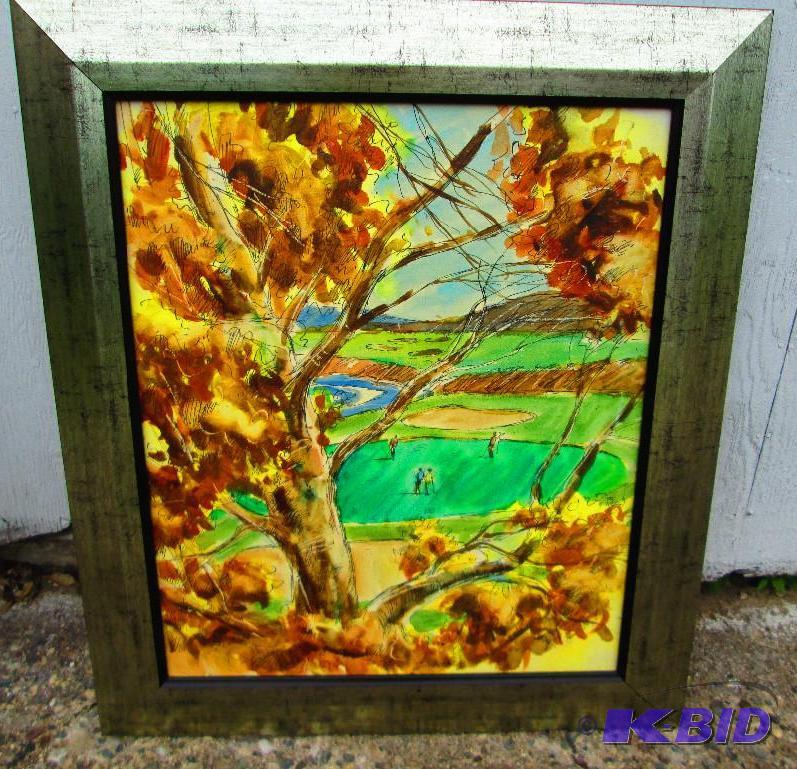 Golf print on real canvas, marked &quotfrom ...