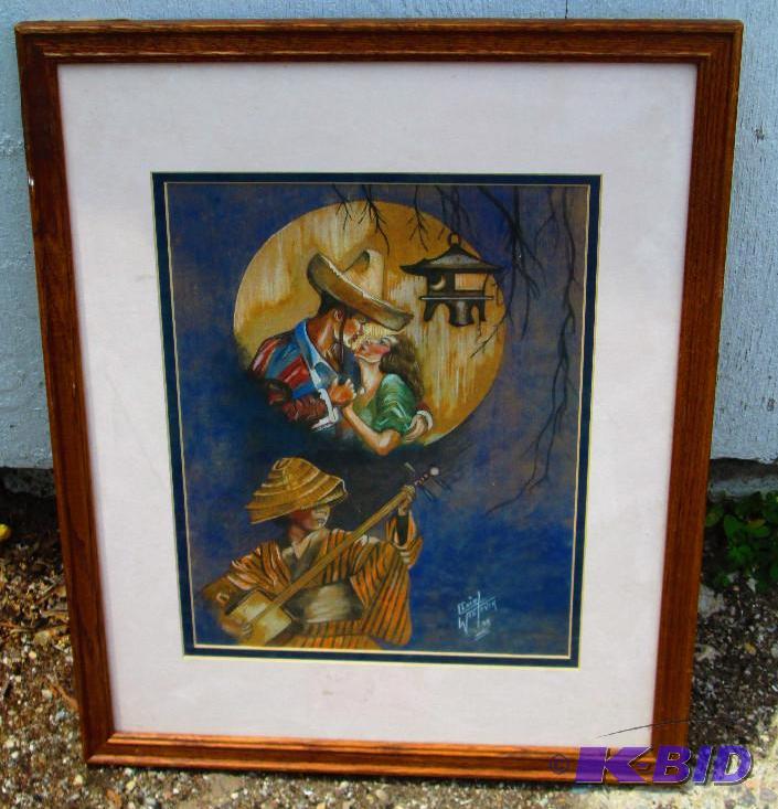 Nice framed matted print, by Clair Wootever 1...