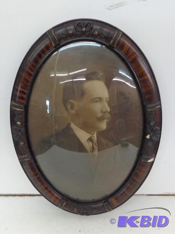 lot 121 image: Vintage Picture with Vintage Picture Frame Gl...