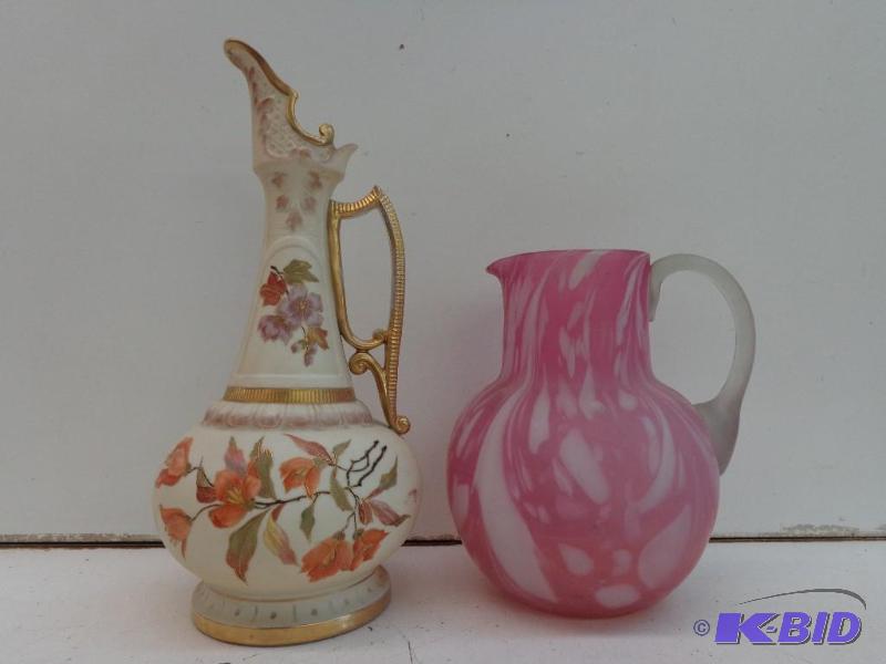 lot 20 image: Antique Water Pitchers First Pitcher has No M...