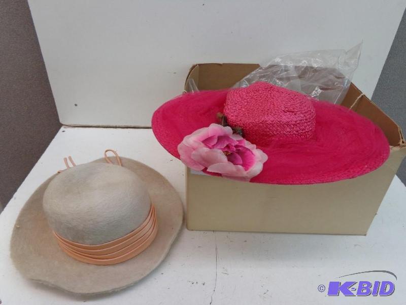 lot 28 image: Box Of Womens Hats Alia Clark Long Beach- Red...