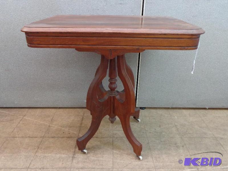 lot 36 image: End Table Serving Table on Wheels 19 12&quo...