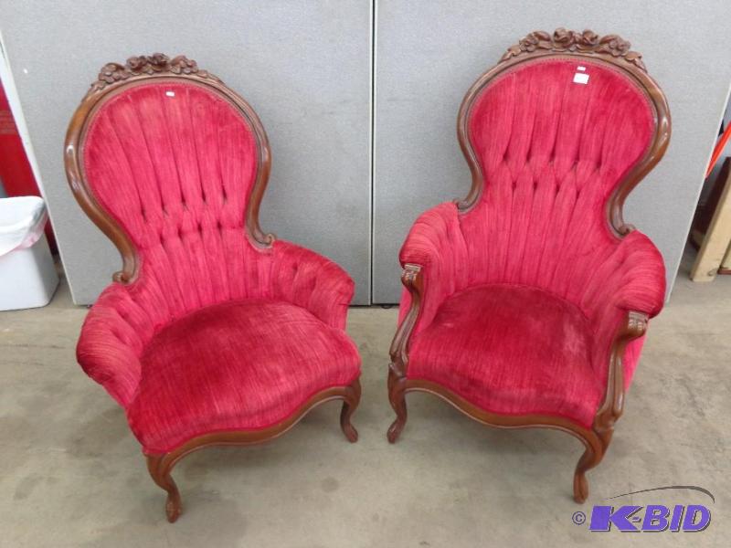 lot 51 image: Pair of 1800&quots Victorian Chairs (1) King...